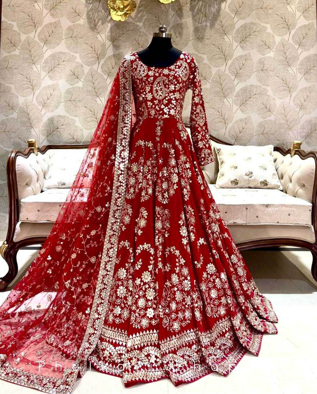Chinon Silk Embroidery Designer Gown - MYLUXURY LANE ENTERPRISE